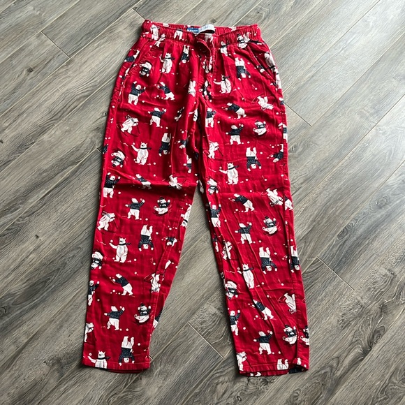 Old Navy Skiing Polar Bear Red Pajama Pants - Picture 1 of 4